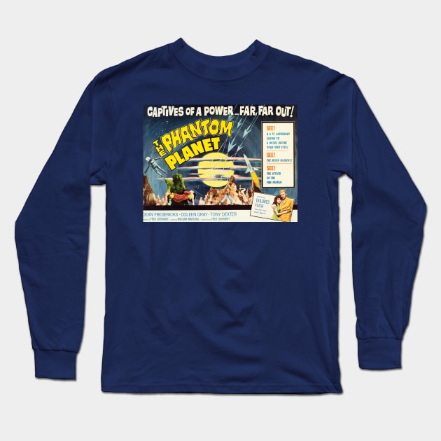 Classic Science Fiction Lobby Card - Phantom Planet Long Sleeve T-Shirt by Starbase79